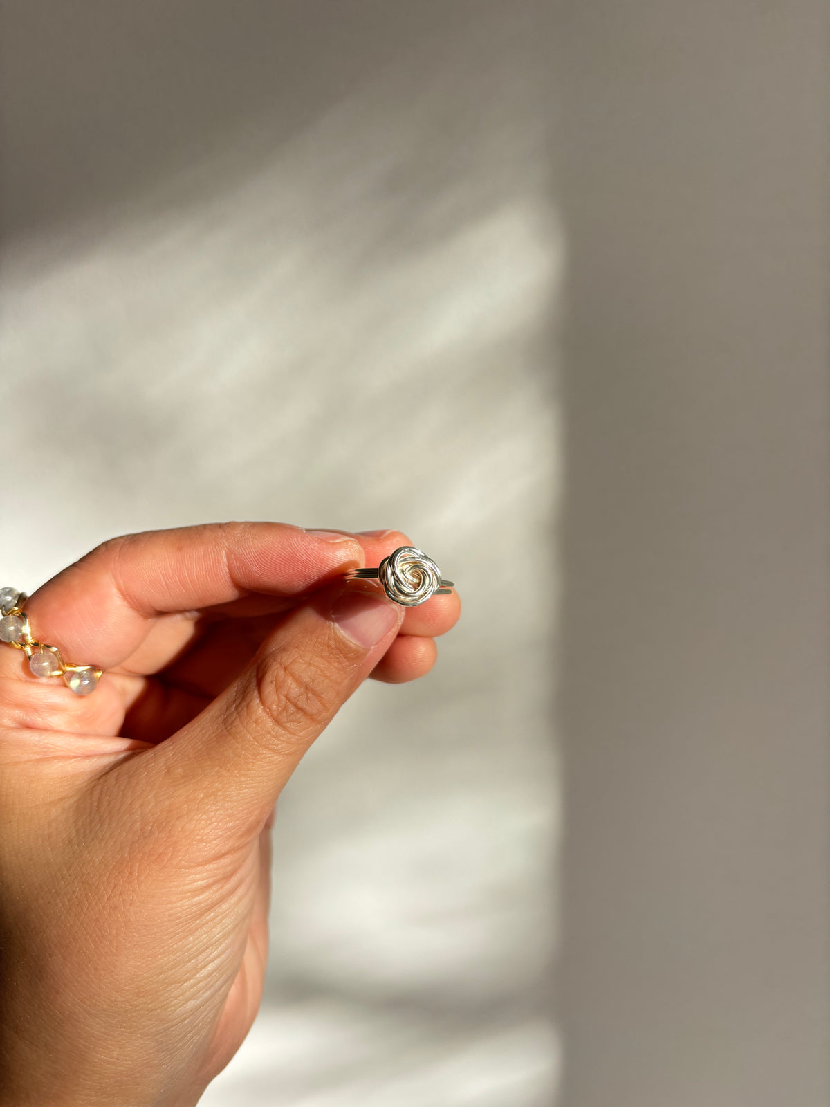 Wire Rose Ring - handmade by Thread & Touch Jewellery, Auckland NZ, view 1