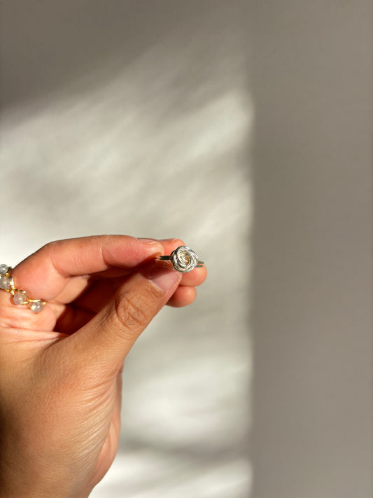 Wire Rose Ring - handmade by Thread & Touch Jewellery, Auckland NZ, view 1