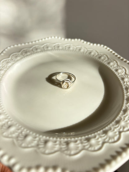 Wire Rose Ring - handmade by Thread & Touch Jewellery, Auckland NZ, view 2